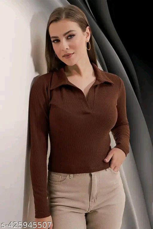 PROKCISTO casual polyester v neck T shirt