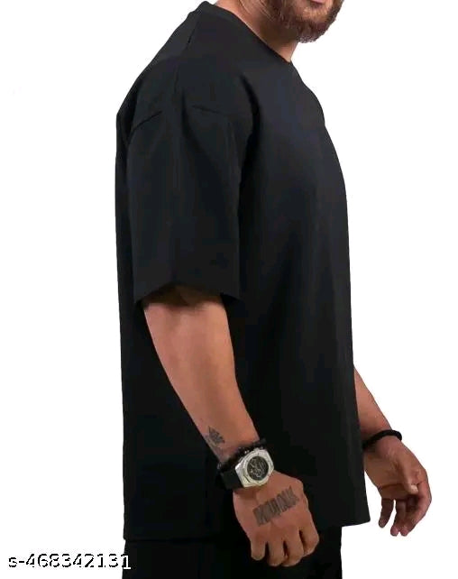 Trendy Black Colour Printed Half-sleeve T-shirts for Men