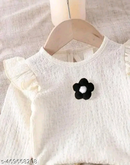 Stylish Ruffle Top &Bow Tie Flare Pant Sets For Girls