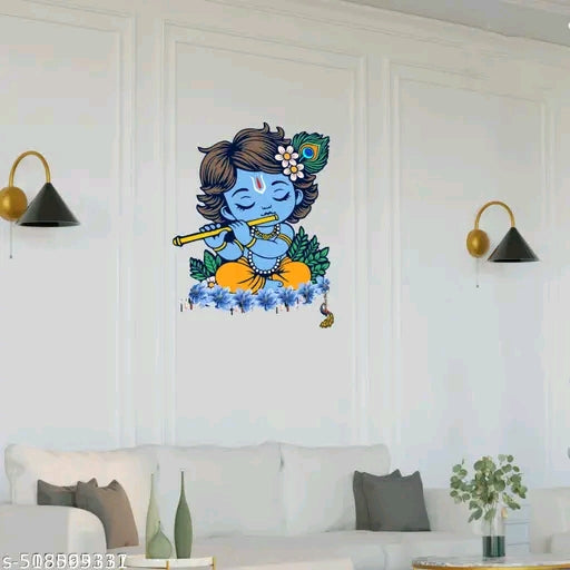 Premium Little Krishna Combo Wooden Wall Key Holder
