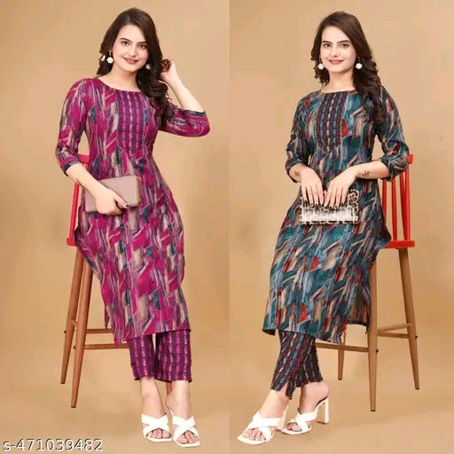 Printed Kurta set for women ( Pack of 2 )