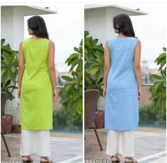 Trending printed Ryaon stylish kurta for women and girls combo