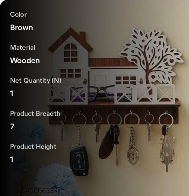 Premium wooden house key hanger holder with mobile