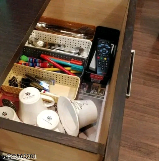 Pack of 6 Plastic Multipurpose Desk Organizer Tray