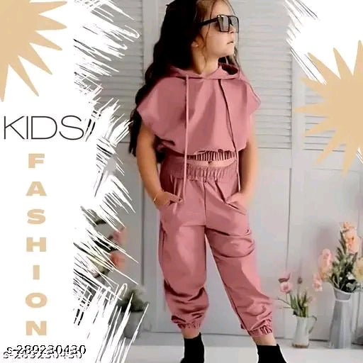 Fancy Kid's Clothing Set Peach