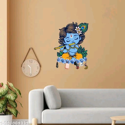 Premium Little Krishna Combo Wooden Wall Key Holder