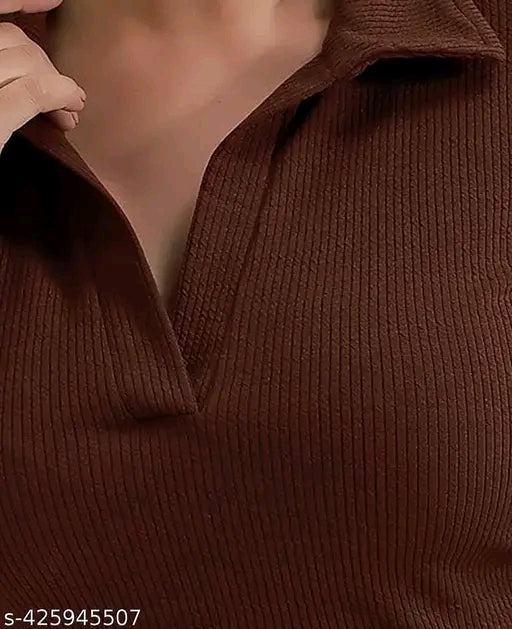 PROKCISTO casual polyester v neck T shirt