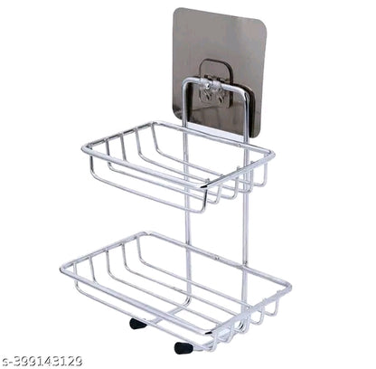 Wall Mount Self-Adhesive Double-Layer Soap Dish Holder