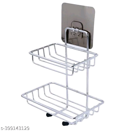 Wall Mount Self-Adhesive Double-Layer Soap Dish Holder