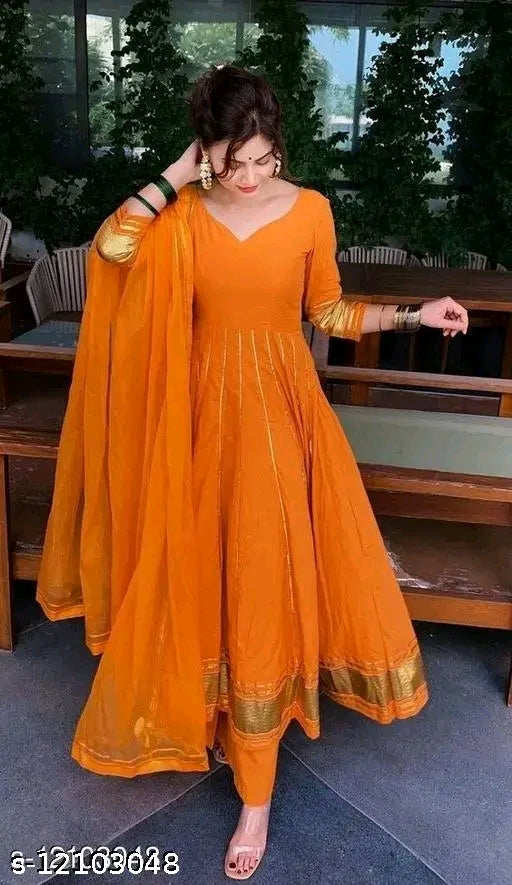 Anarkali kurti & bottom with dupatta sets