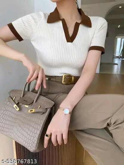 White with brown Top
