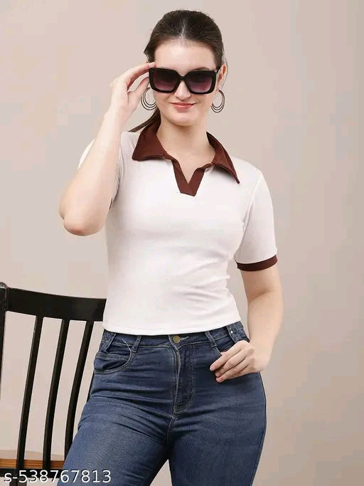 White with brown Top