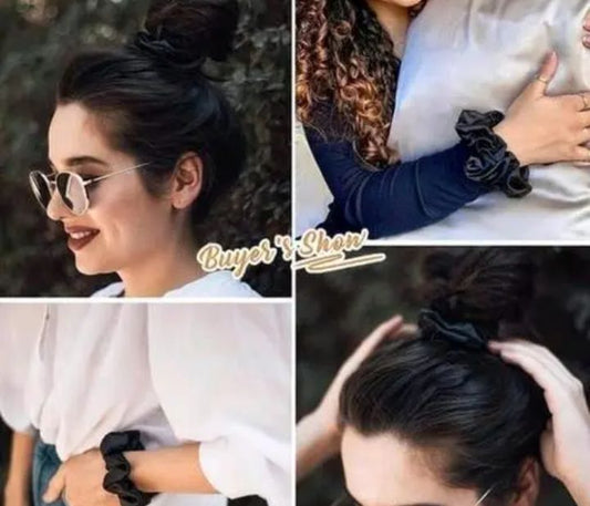 Satin Scrunchie & Hair-Clip Set