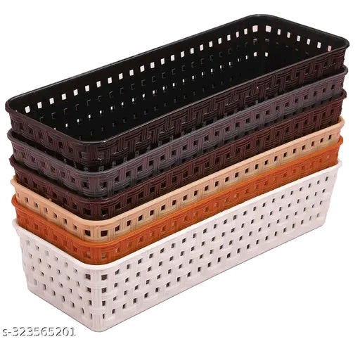Pack of 6 Plastic Multipurpose Desk Organizer Tray
