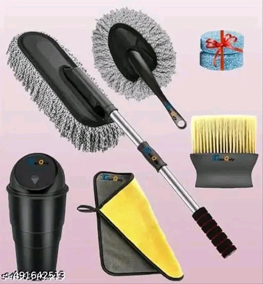 Unique Car Brushes & Duster (Pack Of 6)