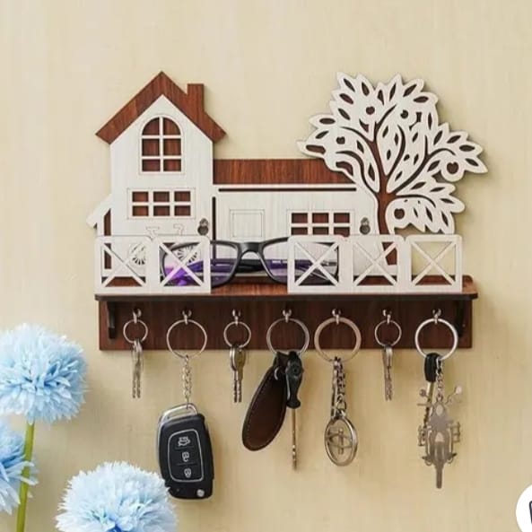 Premium wooden house key hanger holder with mobile