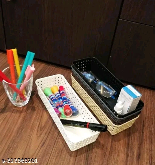 Pack of 6 Plastic Multipurpose Desk Organizer Tray