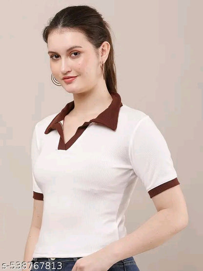 White with brown Top