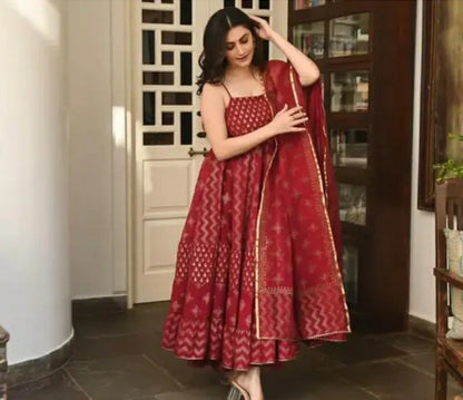 Women's rayon fabric printed flared kurti pant set